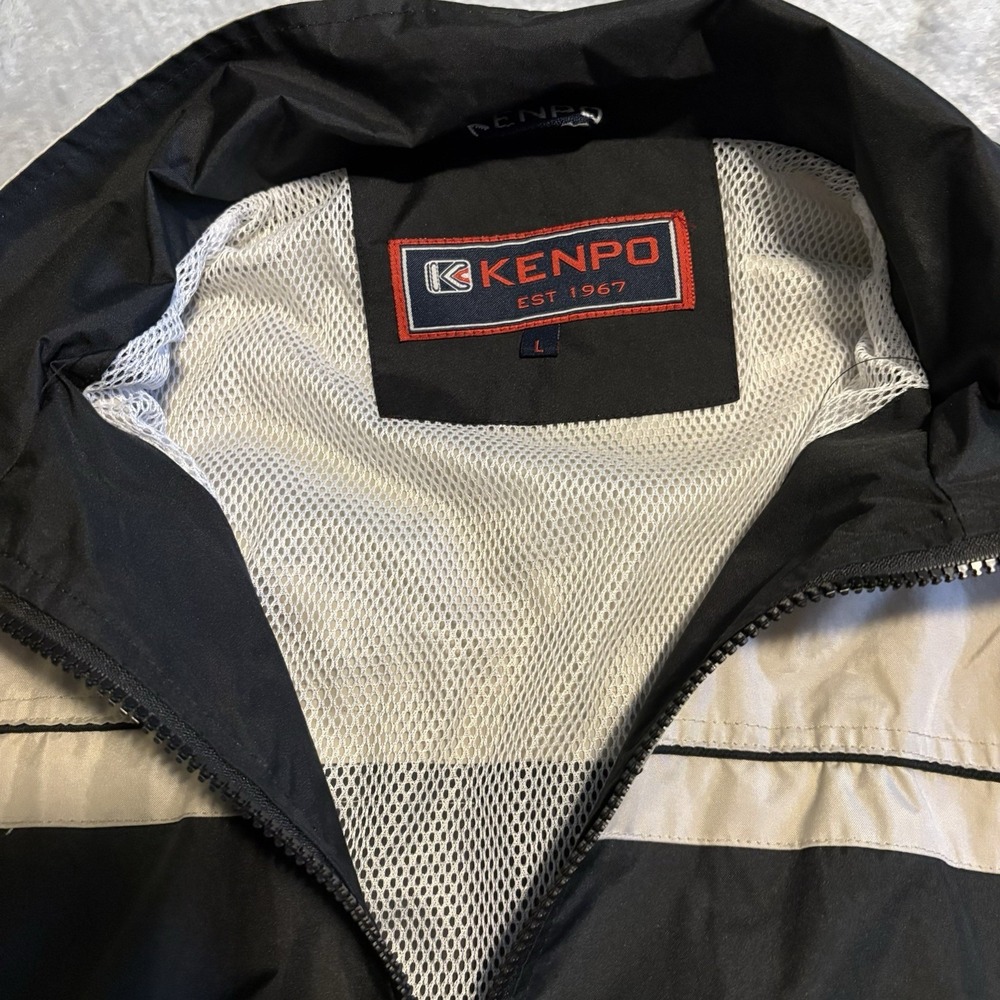 Kenpo Jacket Mens L Black Beige Windbreaker Full Zip Lightweight Vintage 1967 - Picture 5 of 14